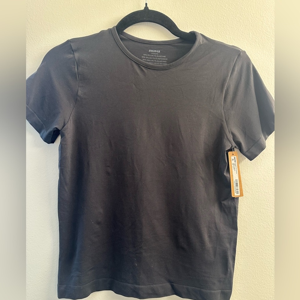 SKIMS Dark Gray Short Sleeve Tee